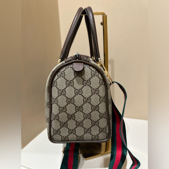 Authentic GUCCI Monogram GG Web Sherry Line
Supreme Boston Bag - Picture 8 of 15